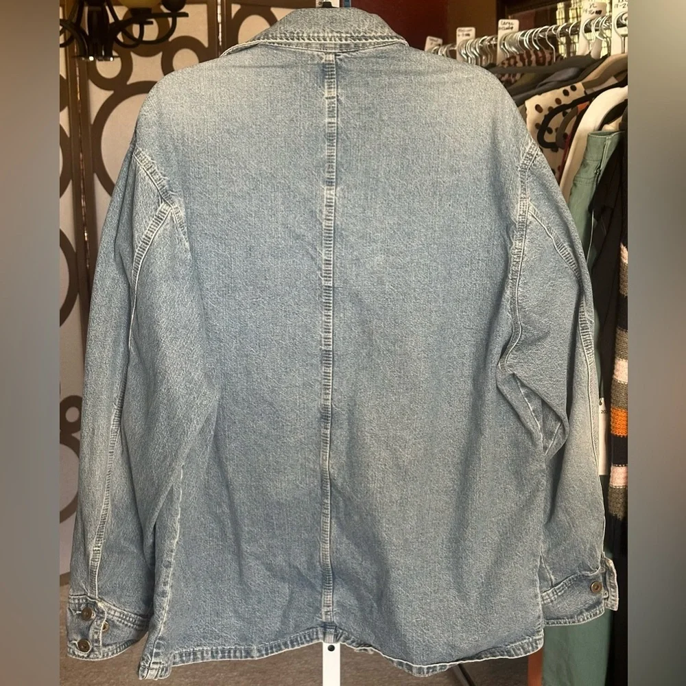 Vintage Lee Dungarees Chore Coat Denim Workwear Barn Jacket L - Picture 6 of 7